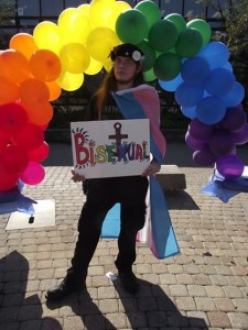 Our Bi Laureate at Rally Against HJR-6 Terre Haute, Indiana October 11, 2013